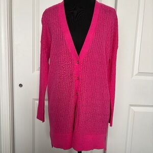 JCPenney Cable Knit Linen/Cotton Button Down V-neck Spring/Summer Cardigan NWT
